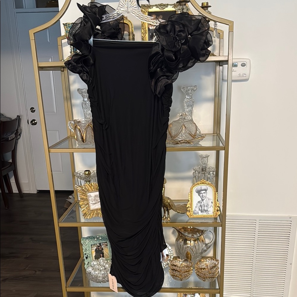 SHEIN Black Draped Dress